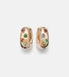 Pomellato Iconica 18k Rose Gold Hoop Earrings With Gemstones