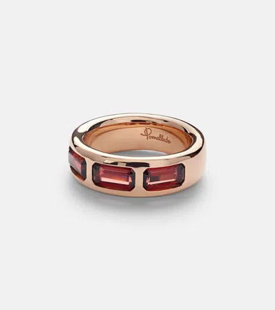 Pomellato Iconica 18kt Rose Gold Ring With Pyrope Garnets In Red