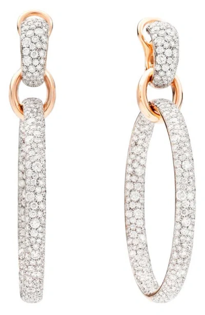 Pomellato Iconica Diamond Hoop Earrings In Gold
