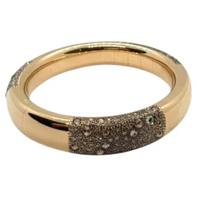Pre-owned Pomellato Iconica Grey Silver Champagne Brown Diamonds Rose Gold Bangle Bracelet In Red