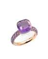 Pomellato Mixed Gold, Amethyst And Jade Nudo Ring In Purple