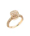 Pomellato Mixed Gold And Brown Diamond Nudo Solitaire Ring In Yellow