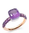 Pomellato Mixed Gold, Amethyst And Jade Nudo Petit Ring In Purple