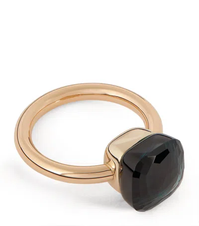 Pomellato Mixed Gold And Blue London Topaz Nudo Classic Ring