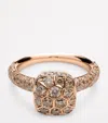 Pomellato Mixed Gold And Brown Diamond Nudo Solitaire Ring In Rose Gold