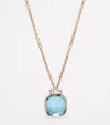 Pomellato Mixed Gold, Blue Topaz And Diamond Nudo Necklace In Rose Gold