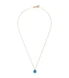 Pomellato Mixed Gold, Blue Topaz And Diamond Nudo Necklace In Rose Gold