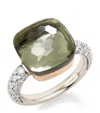 Pomellato Mixed Gold, Diamond And Prasiolite Nudo Maxi Ring In Green