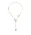 Pomellato Mixed Gold, Diamond And Topaz Nudo Necklace In Blue