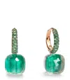 Pomellato Mixed Gold, Prasiolite, Malachite And Tsavorite Nudo Earrings In Green