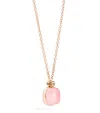 Pomellato Mixed Gold, Rose Quartz And Diamond Nudo Necklace In Pink