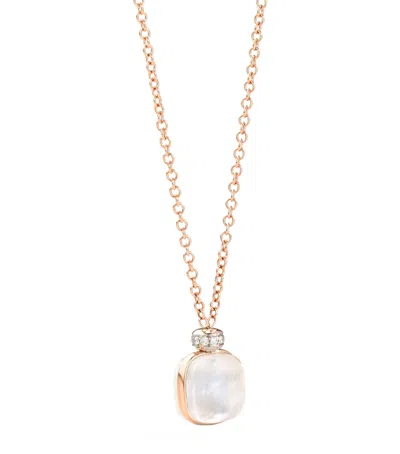 Pomellato Mixed Gold, White Topaz And Diamond Nudo Necklace