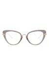 Pomellato Novelty 50mm Cat Eye Optical Glasses In Grey Gold Transparent