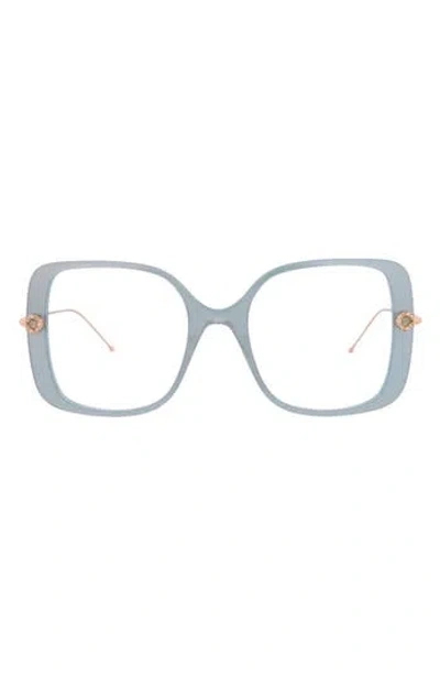 Pomellato Novelty 51mm Square Optical Glasses In Blue Gold Transparent