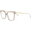 Pomellato Novelty 52mm Square Optical Glasses In Beige Gold Transparent