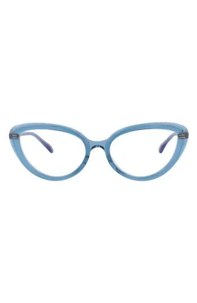 Pomellato Novelty 53mm Cat Eye Optical Glasses In Light Blue Transparent