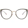 Pomellato Novelty 54mm Cat Eye Optical Glasses In Grey Gold Transparent