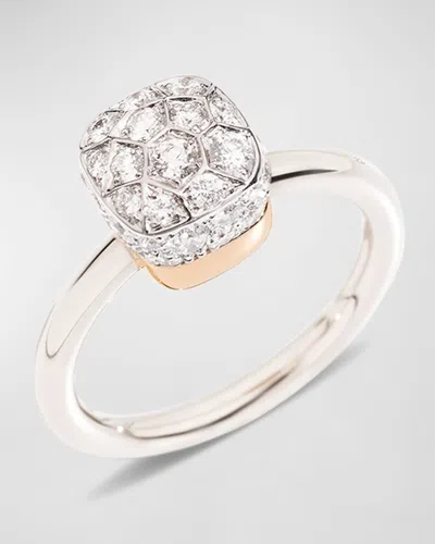 Pomellato Nudo 18k White Gold Solitaire Diamond Ring In Metallic