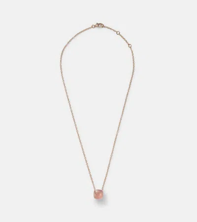 Pomellato Nudo 18kt Gold Necklace With Rose Quartz In 0