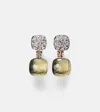 Pomellato Nudo 18kt Rose And White Gold Earrings With Prasiolites And Diamonds In Gold