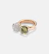 Pomellato Nudo 18kt Rose And White Gold Ring With Diamonds And Prasiolite In Gold