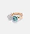 Pomellato Nudo 18kt Rose And White Gold Ring With Topaz And Diamonds In Gold