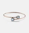 Pomellato Nudo 18kt White Gold Bangle With Diamonds And Topaz In Silver
