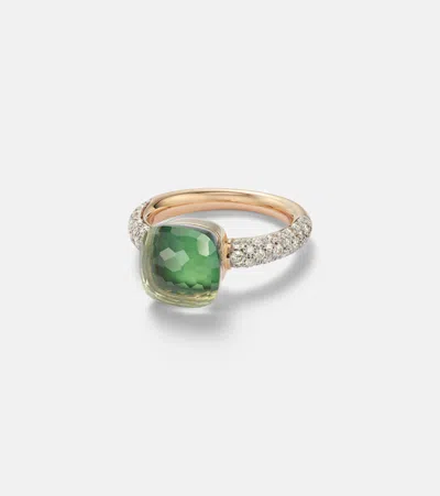 Pomellato Nudo Classic 18kt White And Rose Gold Ring With Gemstones