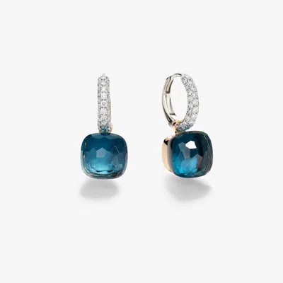 Pomellato Nudo 18-karat White And Rose Gold Multi-stone Doublet Earrings