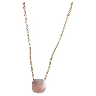 Pre-owned Pomellato Nudo Collection 18k Rose-gold Pink-quartz Necklace In Multiple
