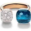 Pomellato Nudo Diamond & Blue Topaz Toi Et Moi Ring In Blue