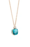 Pomellato Nudo London Blue Topaz Pendant Necklace In Gold