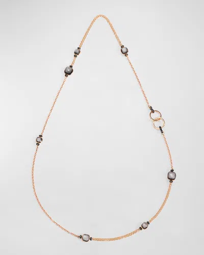 Pomellato Nudo Long Gemstone Necklace In Obsidian