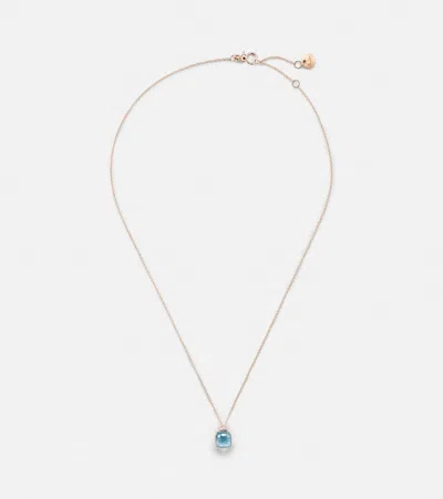 Pomellato Nudo Mini 18kt Rose Gold Pendant Necklace With Topaz And Diamonds