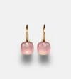 Pomellato Nudo 18kt Rose And White Gold Earrings With Rose Quartz In 0
