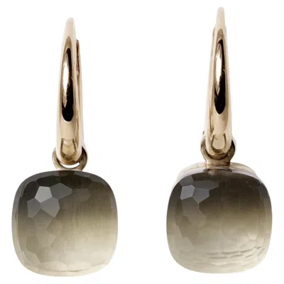 Pre-owned Pomellato Nudo Petit 5ct Prasiolite 18k Rose Gold Earrings In Red