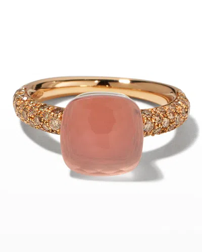 Pomellato Nudo Pink Doublet Classic Ring In Diamond
