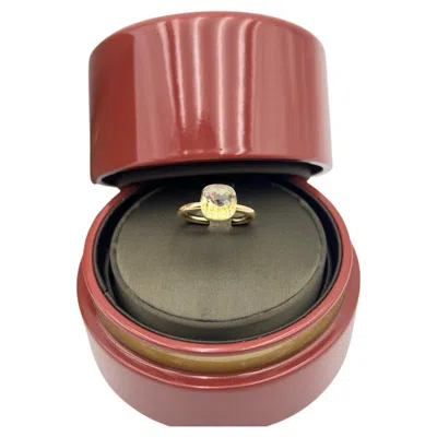 Pre-owned Pomellato Nudo Ring 18k Rose Gold White Topaz Cushion Cut Size 51