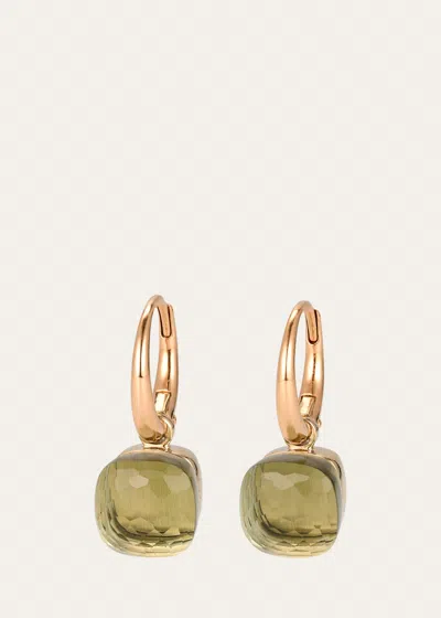Pomellato Nudu 18k Rose Gold Prasiolite Earrings In Green