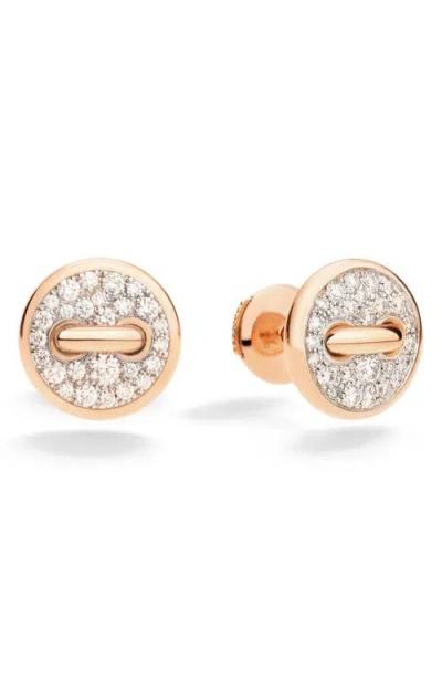 Pomellato Pom Pom Diamond Dot Stud Earrings In Gold