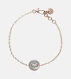 Pomellato Pom Pom Dot 18kt Rhodium-plated Rose Gold Bracelet With Mother-of-pearl And Diamonds In Metallic