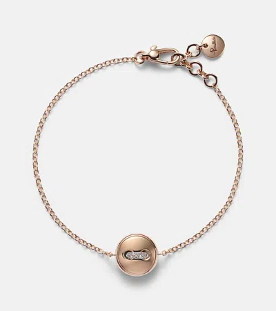 Pomellato Pom Pom Dot 18kt Rose Gold Pendant Bracelet With Turquoise And Diamonds