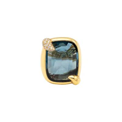 Pre-owned Pomellato 'ritratto' London Blue Topaz Ring - '10s