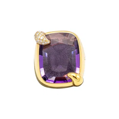 Pre-owned Pomellato Ritratto Rose Gold Amethyst Ring - '10s In Red