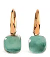 Pomellato Rose Gold And Blue Topaz Nudo Drop Earrings In Blue