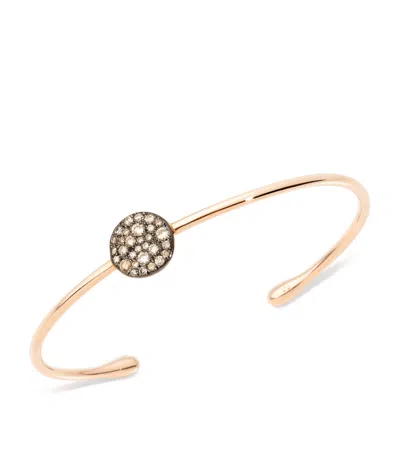 Pomellato Rose Gold And Brown Diamond Sabbia Bangle