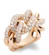 Pomellato Rose Gold And Diamond Catene Ring In White