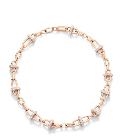 Pomellato Rose Gold And Diamond Iconica Links Necklace