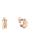 Pomellato Rose Gold And Diamond  Together Hoop Earrings In White