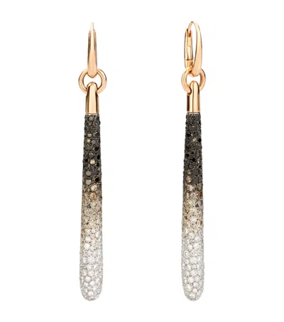 Pomellato Rose Gold And Diamond Sabbia Earrings In White